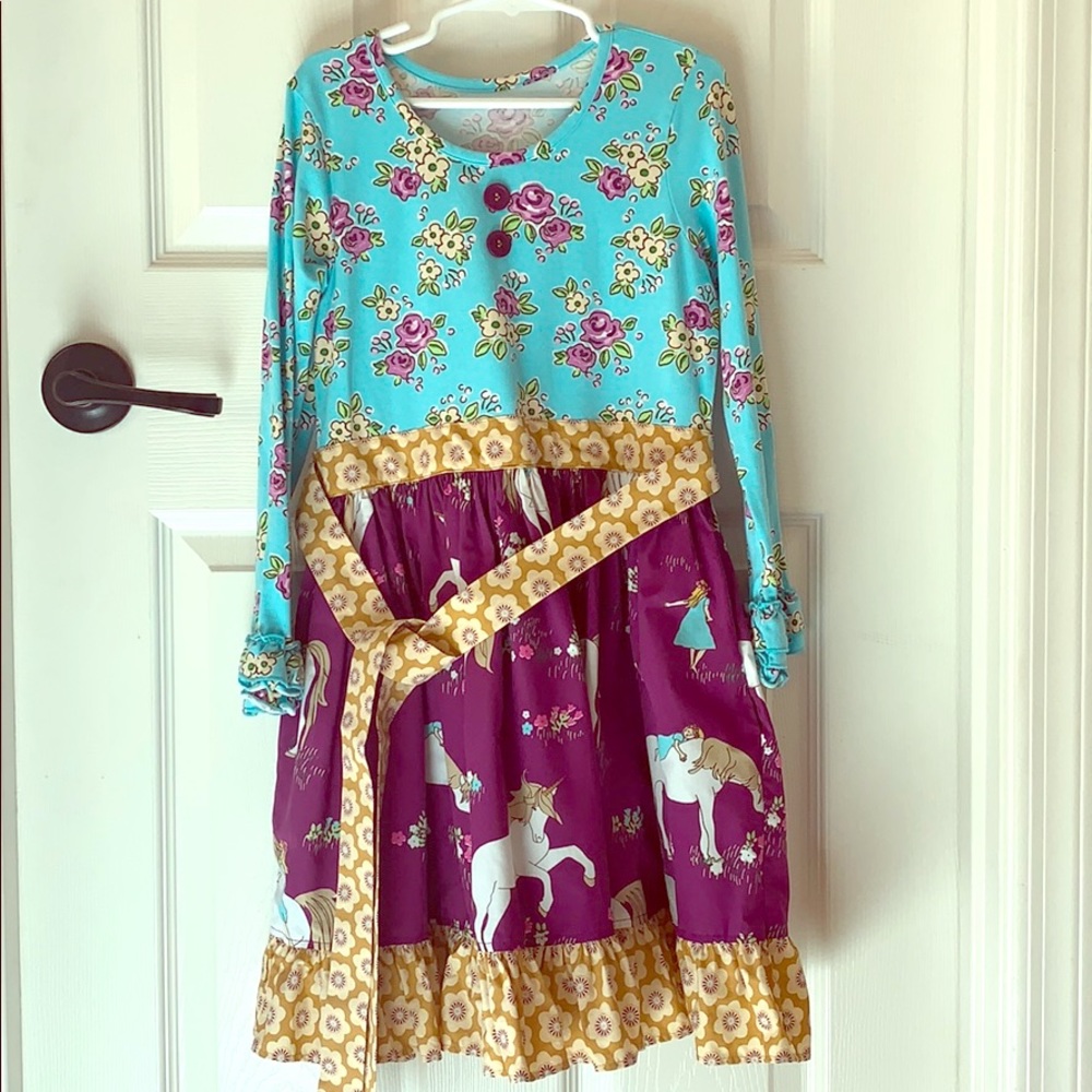 Eleanor Rose Girls Long Sleeve Dress with pockets
